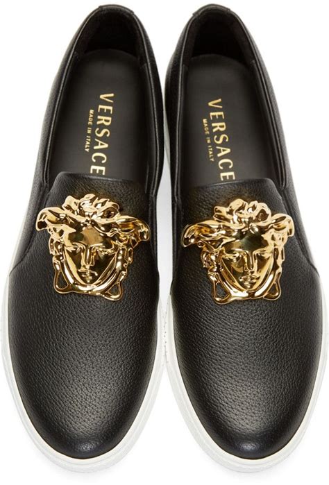 versace black formal shoes|Versace men's casual shoes.